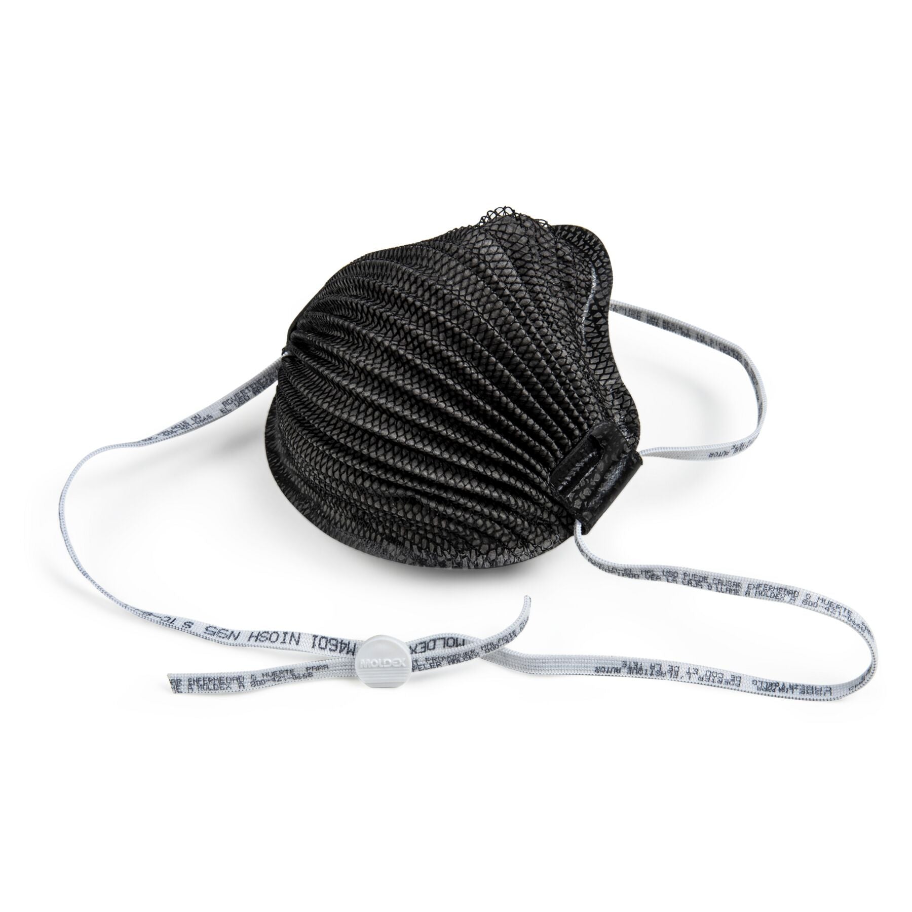 Moldex M4601 Airwave NIOSH N95 small black respirator mask with white headband straps at Canada Strong Masks